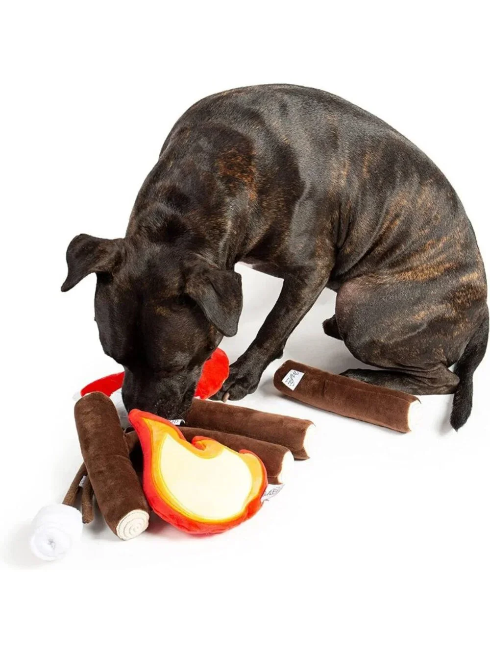 Durable Campfire Dog Toy - Squeaky Plush for Interactive Play & Fetch Fun